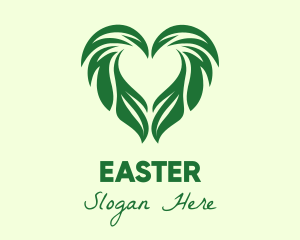 Vegan - Heart Leaf Agriculture Gardening logo design