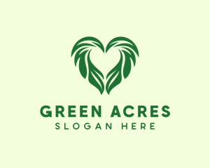 Heart Leaf Agriculture Gardening  logo design