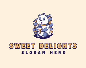 Panda Gelato Dessert logo design