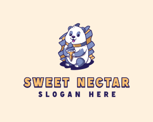 Panda Gelato Dessert logo design