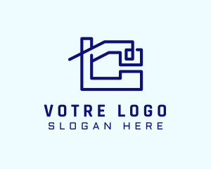 Office - Geometric Building Letter C logo design