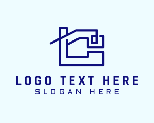 Land Developer - Geometric Building Letter C logo design