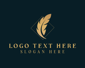 Writing - Quill Feather Blogger logo design