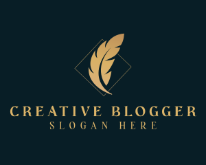 Blogger - Quill Feather Blogger logo design