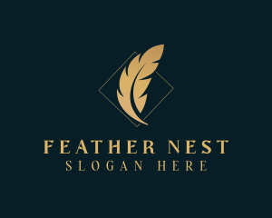 Quill Feather Blogger logo design