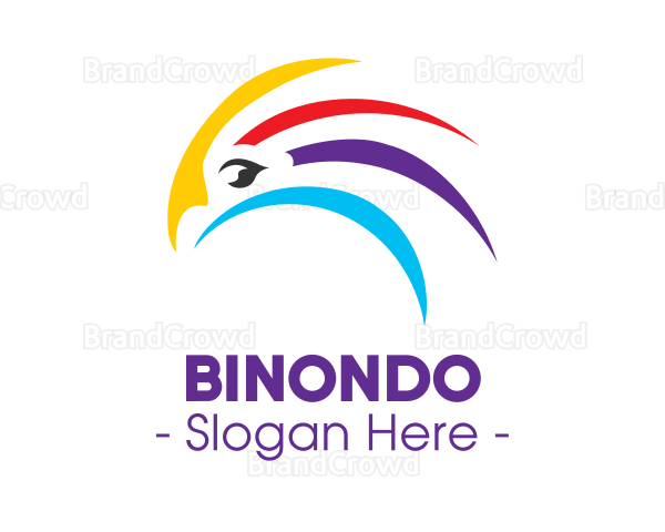 Colorful Bird Feathers Logo
