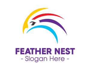 Colorful Bird Feathers logo design