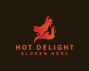 Roasted Chicken Flame logo design