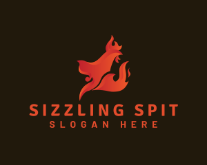 Roast - Roasted Chicken Flame logo design