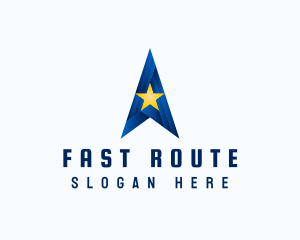 Route - Creative Star Letter A logo design