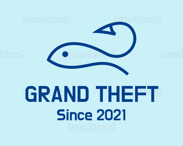 Blue Fishing Hook Logo
