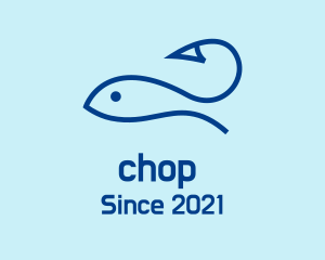 Bird - Blue Fishing Hook logo design