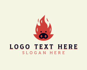 Roasting - Pork BBQ Grill logo design