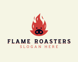 Roasting - Pork BBQ Grill logo design