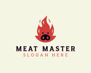 Pork BBQ Grill logo design