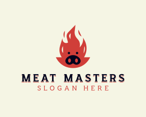 Pork BBQ Grill logo design