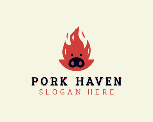 Pork BBQ Grill logo design