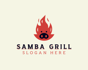 Pork BBQ Grill logo design