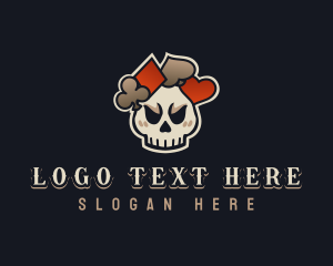 Death - Poker Skull Gaming logo design