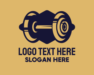 Gym Equipment - Gym Fitness Barbell logo design