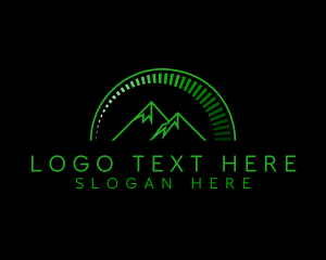 Hiking - Green Mountain Peak logo design