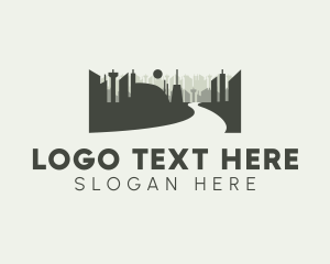 Silhouette - Urban Cityscape Road logo design