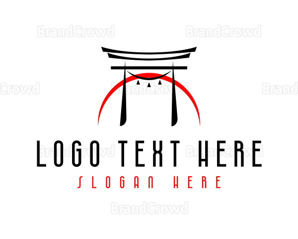 Asian Torii Gate Arch Logo