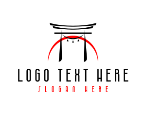Tour Guide - Asian Torii Gate Arch logo design