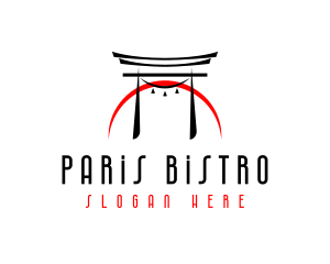 Asian Torii Gate Arch logo design