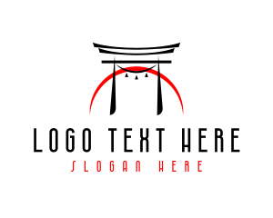 Gate - Asian Torii Gate Arch logo design