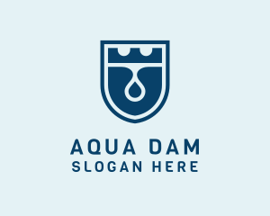 Dam - Crown Water Droplet logo design