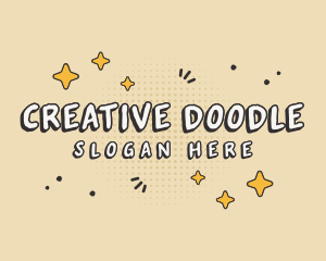 Cute Quirky Doodle Star logo design