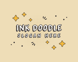 Cute Quirky Doodle Star logo design