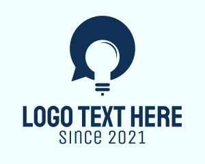 Idea - Blue Chat Lightbulb logo design