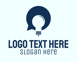 Blue Chat Lightbulb  Logo