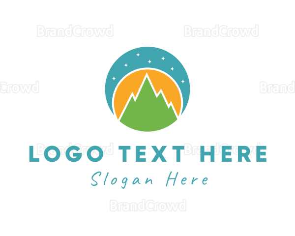 Night Mountain Landscape Logo