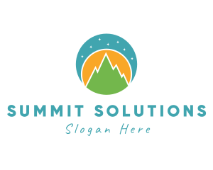 Hill - Night Mountain Landscape logo design