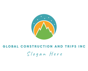 Night Mountain Landscape logo design
