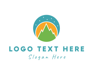 Trekking - Night Mountain Landscape logo design