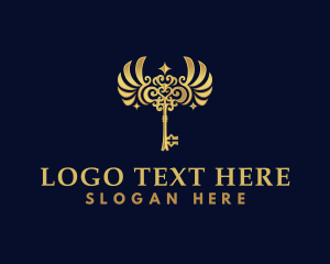 Luxury Wing key  logo design