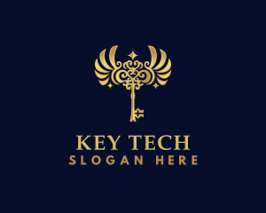 Luxury Wing key  logo design