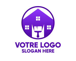 Violet Home Paint Brush Logo