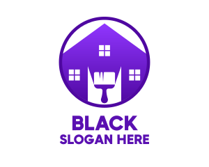 Housing - Violet Home Paint Brush logo design