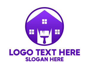 Violet Home Paint Brush Logo