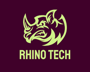 Angry Rhinoceros Head  logo design