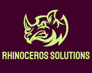 Angry Rhinoceros Head  logo design
