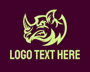 Angry Rhinoceros Head  Logo