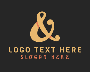 Ligature - Orange Ampersand Type logo design