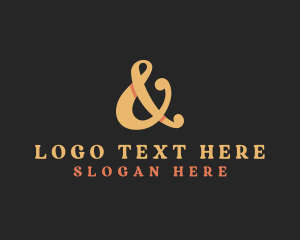 Modern - Orange Ampersand Type logo design