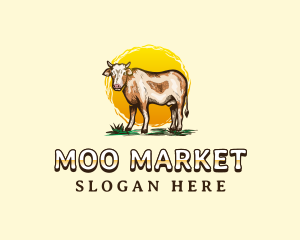 Farm Cow Livestock logo design